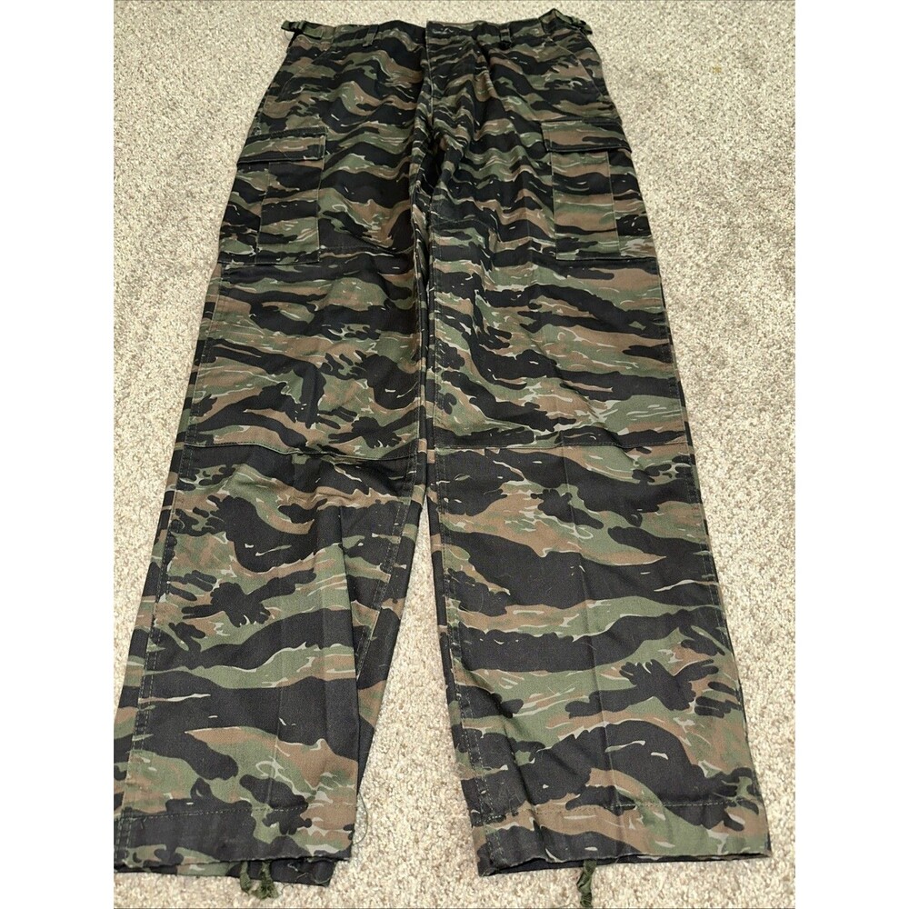 MIL-TEC Pants Men's L Camo Cargo Adjustable Waist Straight Leg Army Workwear